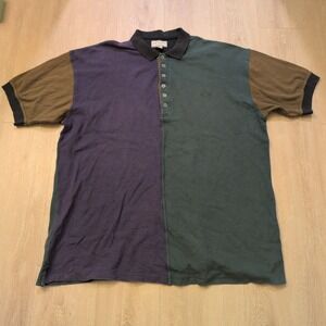 VTG Arizona Jean Company Men's 2XL Tall Colorblock Polo Shirt Ringer Earthtone